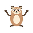 © Jitesh - Flat Vector Loris Illustration, Stylized Brown Body with Large Eyes, Minimalist Modern Design