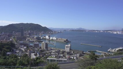 Wall Mural - 和布刈第2展望台から見る門司港と関門海峡の風景