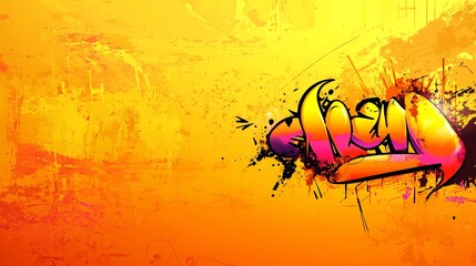 Vibrant urban illustration featuring hand-drawn graffiti and gradient colors, blending street art and global design influences in a dynamic and modern expression of urban culture