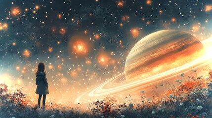 Wall Mural - jupiter enters the zodiac sign with cosmic wonder in a captivating celestial backdrop