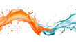 © xartproduction - Orange and Blue Liquid Splash: Abstract Background Texture