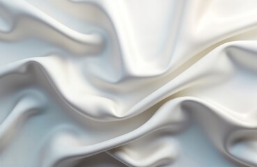 Aufkleber - Elegant white, gray satin fabric texture. Soft flowing folds create subtle pattern. Luxurious, smooth surface. Ideal for backgrounds, design elements. Modern minimalist aesthetic. Perfect for fashion