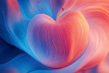 a heart shaped object in the middle of a blue and pink background