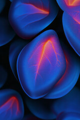 Poster - a close up of a blue and red cell