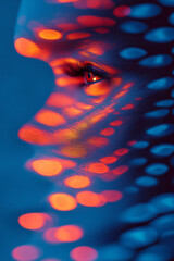 Poster - a woman ' s face with a blur of light