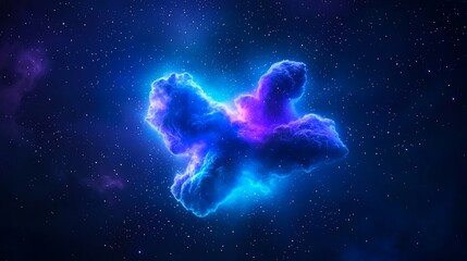 Wall Mural - a dynamic space scene with swirling blues and stars.