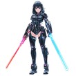 © Kavita - Anime Girl in Futuristic Battle Suit with Laser Sword on White Background