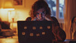 © PhotoNAT - cyberbullying concept, Teenager with furrowed brow at laptop