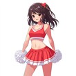 © Kavita - Anime teenage girl in a cheerleader uniform on a white background