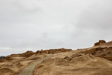 Wall Mural - Ancient ruins in a desert landscape