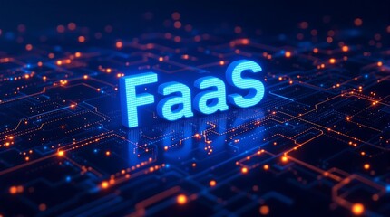 Digital Binary Matrix Representing Function as a Service (FaaS) Concept in Technology