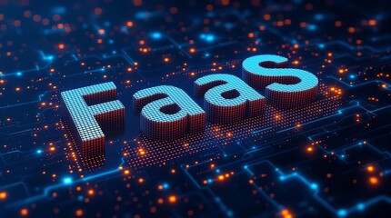 Digital Binary Matrix Representing Function as a Service (FaaS) Concept in Technology