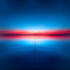 Wall Mural - Serene sunset over calm waters with vibrant reflections