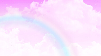 Wall Mural - pink sky with rainbow effect