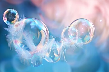 Wall Mural - 44 feathered bubbles bubbles with a soft feathery appearance(1)
