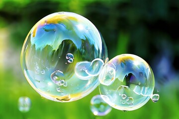Wall Mural - 51 feathered bubbles bubbles with a soft feathery appearance