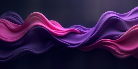 Poster - Abstract design with dynamic curves, soft material. Fluid shapes in purple, pink tones create modern, elegant visual effect. Could represent abstract ideas as motion energy design fabric. Suitable