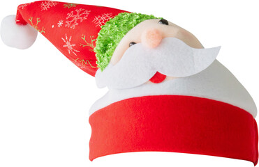 Wall Mural - Red Christmas Santa Claus hat isolated on white background