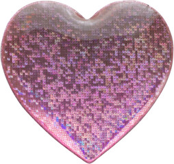 Wall Mural - heart shape hologram sticker isolated on white background