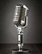 © Nav - retro microphone on a black background