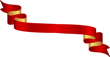 Wall Mural - Red Gold Ribbon Banner
