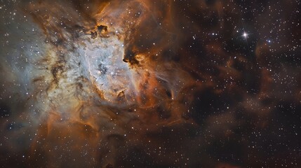 Wall Mural - bright central star in a dynamic nebula, glowing nebula with a radiant central star amidst swirling 