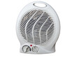 © Gunars - Fan heater isolated on a white background. Portable two settings white office fan heater with adjustable thermostat. Maintaining and regulating the pleasant microclimate of small rooms