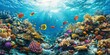 © Pech - A captivating underwater scene featuring colorful fish swimming among coral reefs, showcasing marine life.