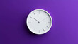 © Elnare - Timeless Elegance: A White Wall Clock Icon on a Purple Background