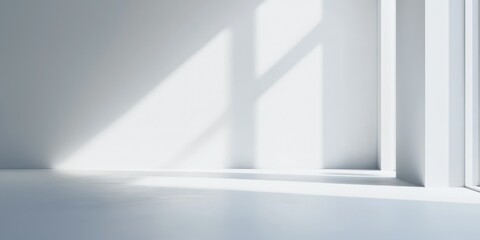 Wall Mural - A clean, minimalist white banner with a faint shadow, perfect for adding text or logos.