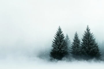 Poster - Winter landscape with snowy trees in the Carpathian Mountains, Ukraine, Europe. Concept for Christmas holidays.