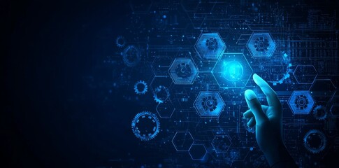 Leinwandbilder - The automation of business processes and management of business processes. Business process management and robotic process automation. Stock technology, innovation, data analytics and business