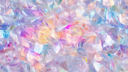 Wall Mural - Seamless trendy iridescent rainbow foil texture. soft holographic pastel unicorn marble background pattern. modern pearlescent blurry abstract swirl illustration. generative ai. Prism. Illustration
