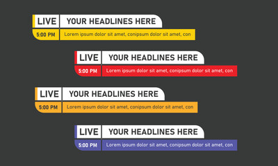 Television channel live lower third design