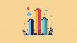 © Chantip - upward direction arrow flat design front view business development theme animation vivid