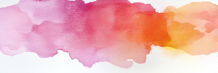 Fototapete - Abstract watercolor art featuring vibrant pink, orange, and yellow hues