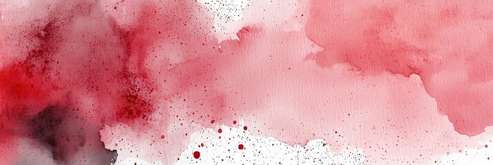 Fototapete - Abstract watercolor splash in red and pink tones on white background