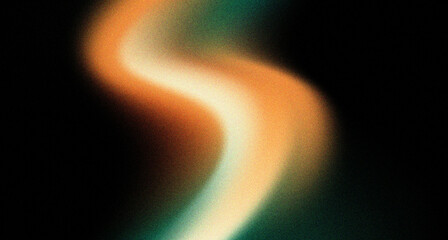 Wall Mural - gradient orange green on black grainy background, gradient luminous color splash wave, abstract nois