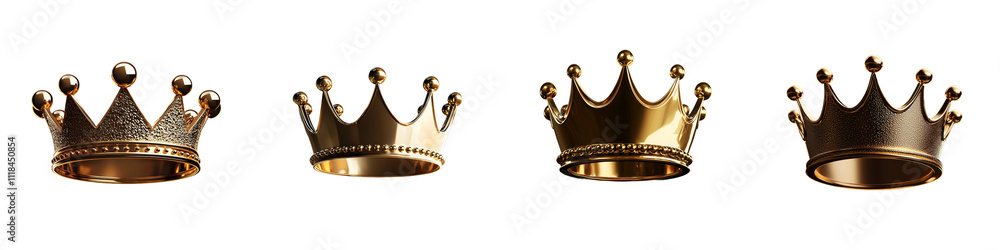 golden crown royal majestic style- 3d Set on transparent background PNG ...