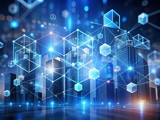 technology abstract background modern corporate with cubes generative ai