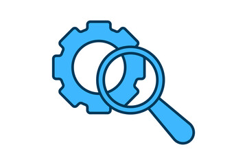 Advanced Search icon. icon related to Search. suitable for web site, app, user interfaces, printable etc. flat line icon style. simple vector design editable