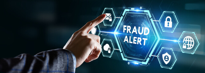 Sticker - Fraud Alert Caution Defend Guard Notify Protect Concept.