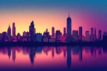 Canvas Print - City Skyline at Night