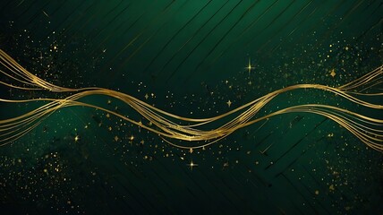 Sticker - green abstract background with waves