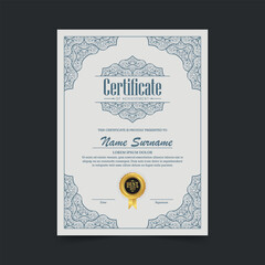 Wall Mural - Classic certificate of achievement award template