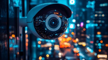 Wall Mural - smart city security and surveillance