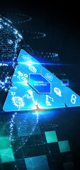Wall Mural - inscription software development on the virtual display. business, modern technology, internet and n