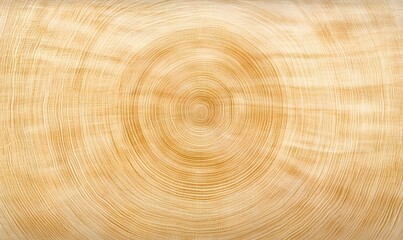 Wall Mural - Close-up of concentric wood grain circles, light beige tones.