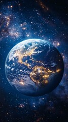 Wall Mural - earth at night from space