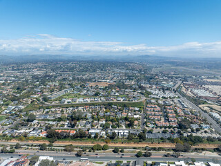 Wall Mural - Aerial view of Del Mar Town, California coastal town next the Pacific ocean. San Diego County, California, USA